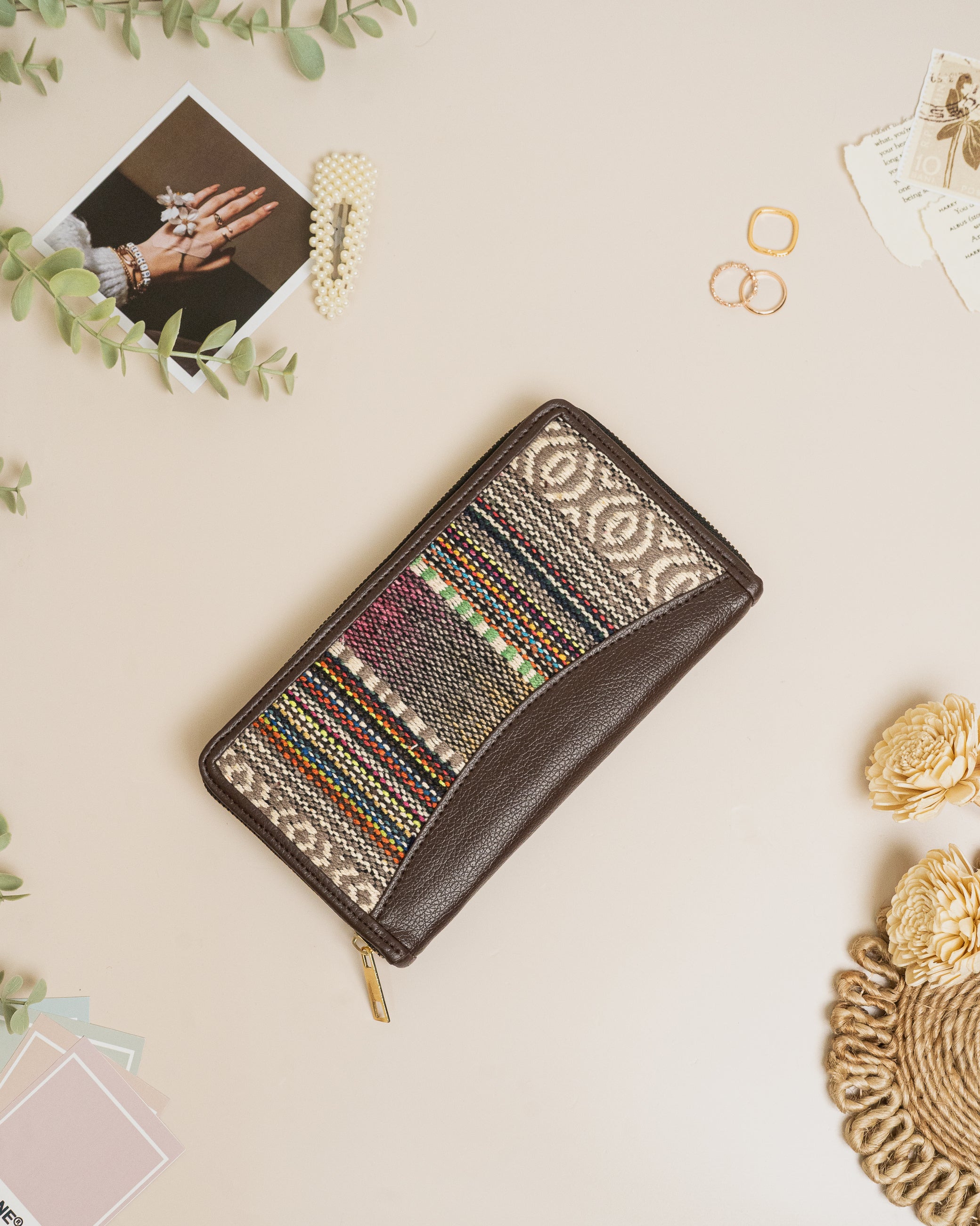 NiceG Stripes Smokey Women's zip Around Wallet